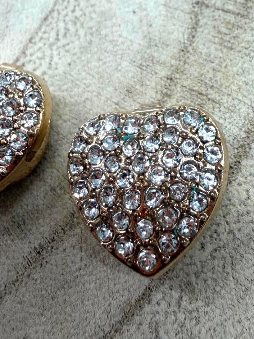 Shimmer Heart Button Covers - Gold