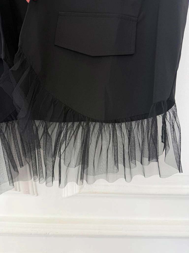 Malissa J Scooped Tulle Ruffle Waistcoat