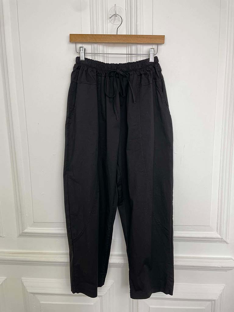 Cotton Cocoon Trousers - Black