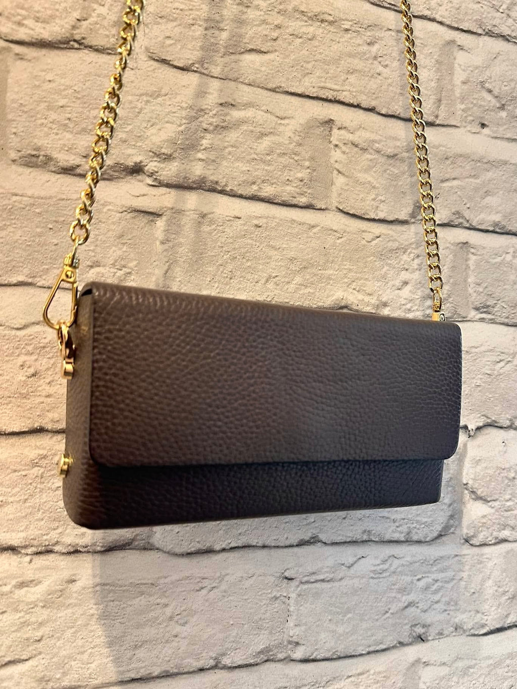 Leather Box Bag - Chocolate