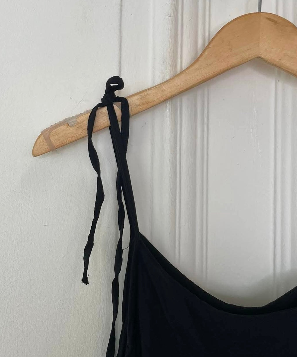Boho Tie Maxi Dress - Black
