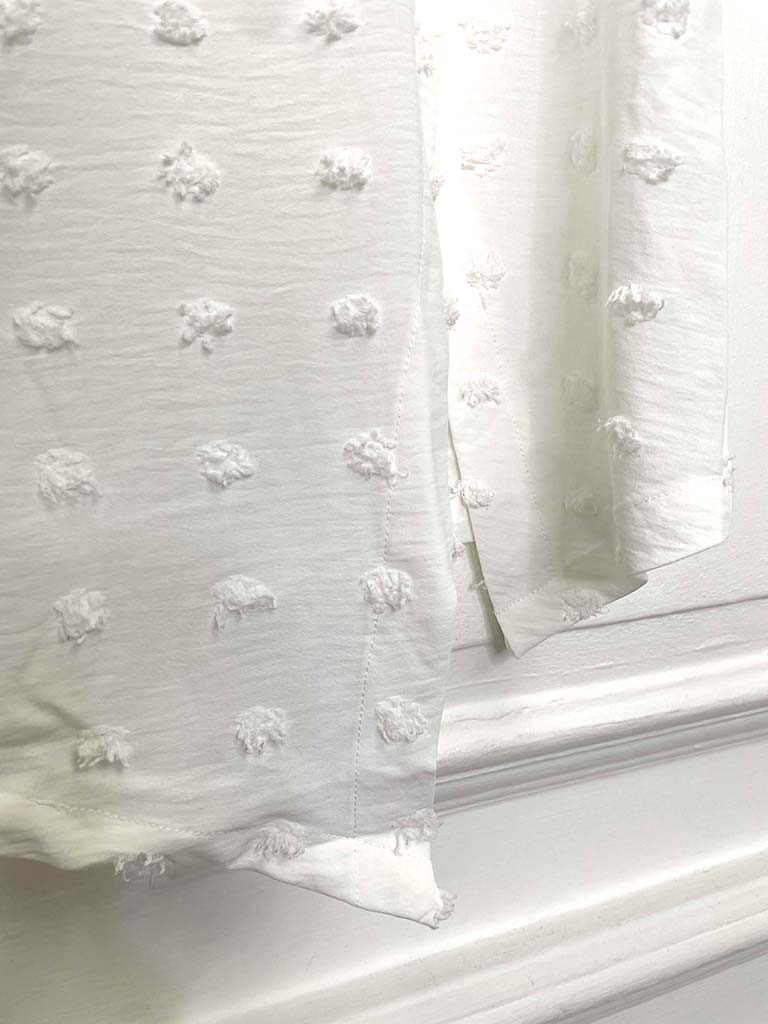 Malissa J Dobby Dot Top - White