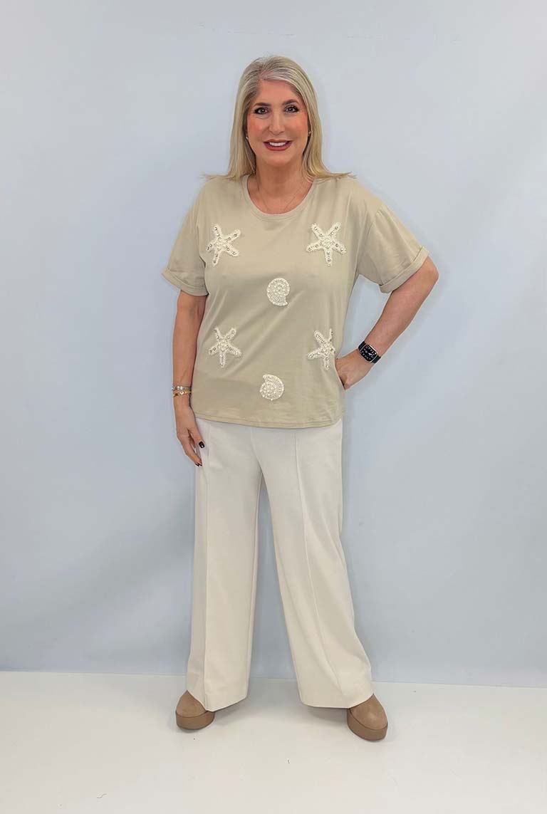 Malissa J Starfish Tee - Stone