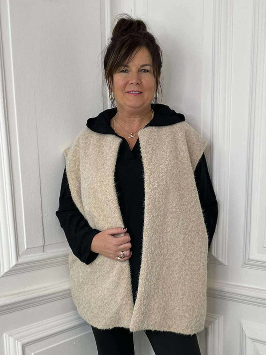 Boucle Waistcoat - Stone