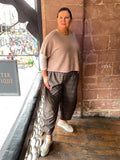 Plaid Cocoon Trousers - Brown Mix