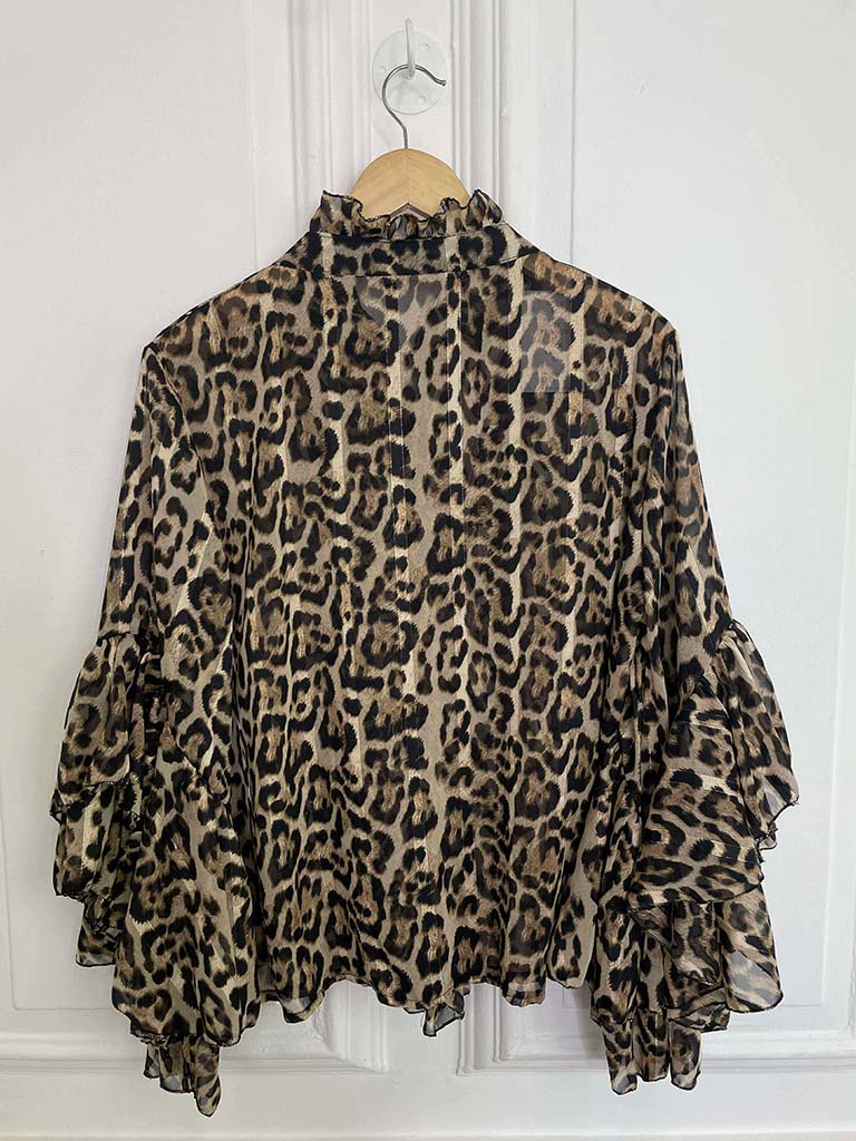 Leopard Ruffle Blouse
