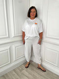 Hopsack Cocoon Trousers - White