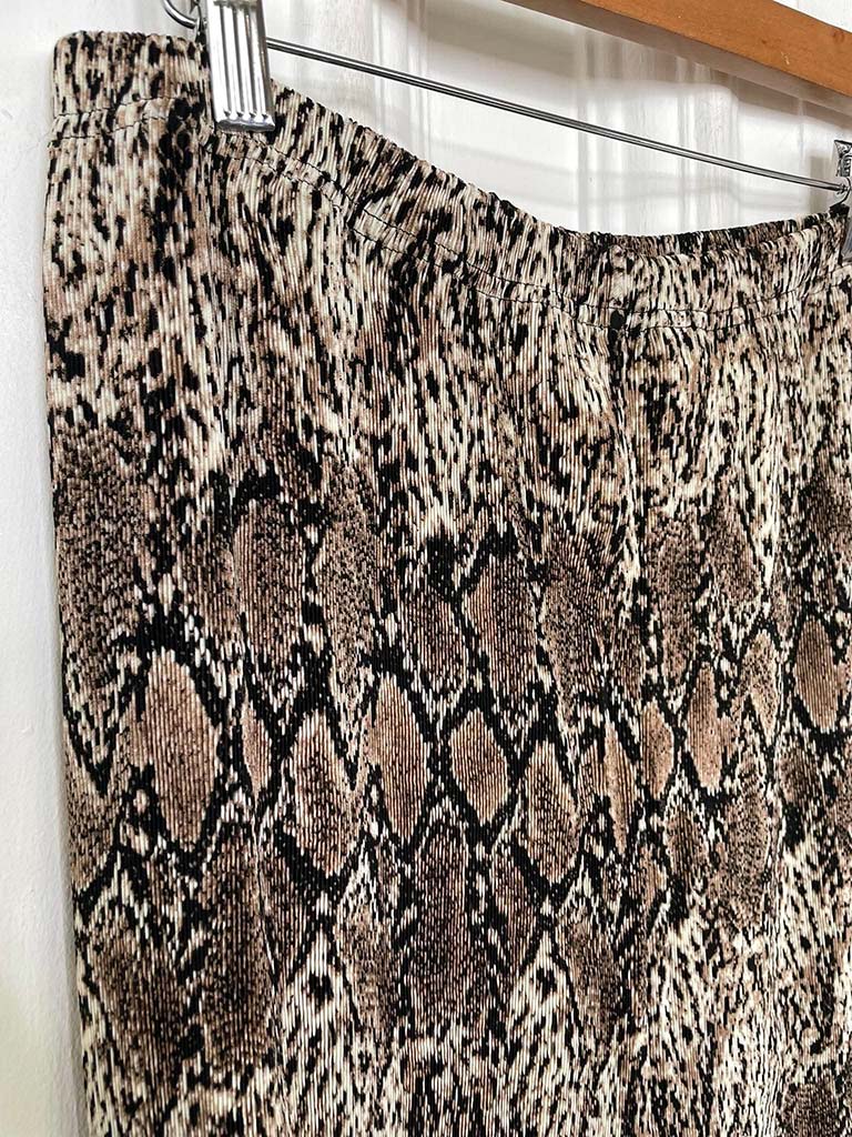 Malissa J Micropleat Wide Leg Trousers - Snake