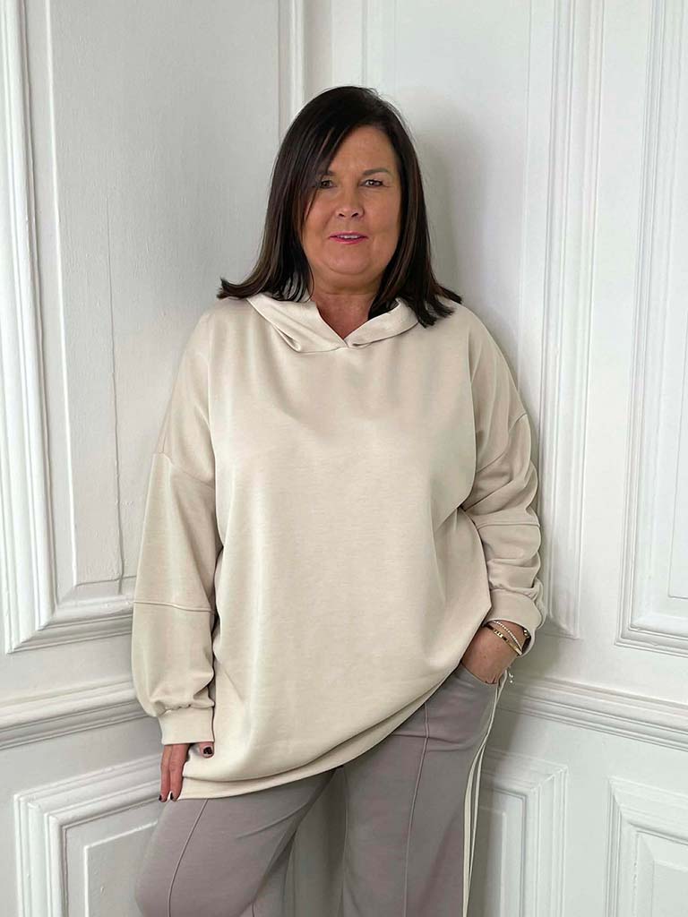 Oversized Scuba Hoodie - Ecru