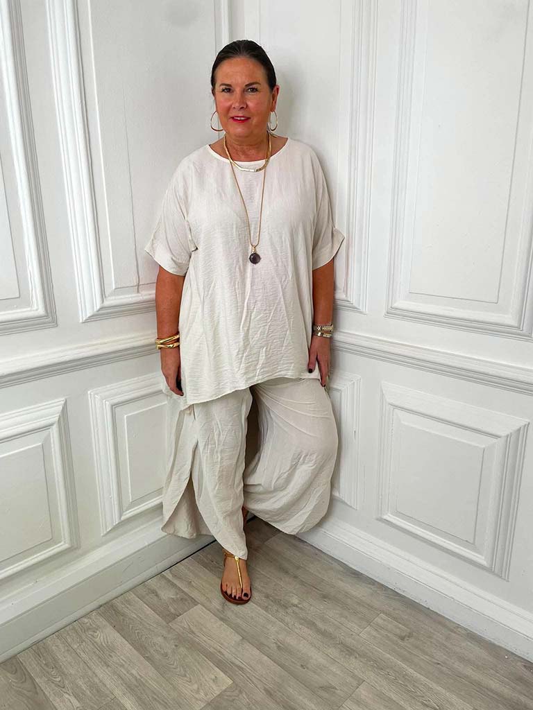 Wrap Trouser Co-ord - Stone