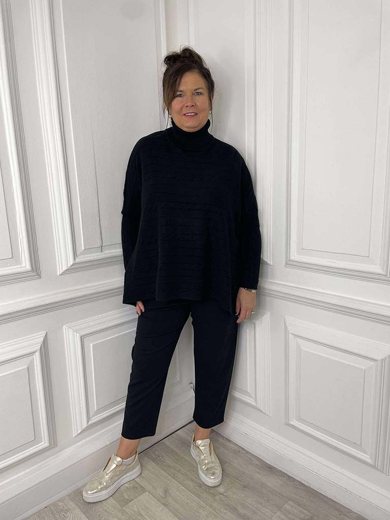 Malissa J Ponte Cigarette Trousers - Black