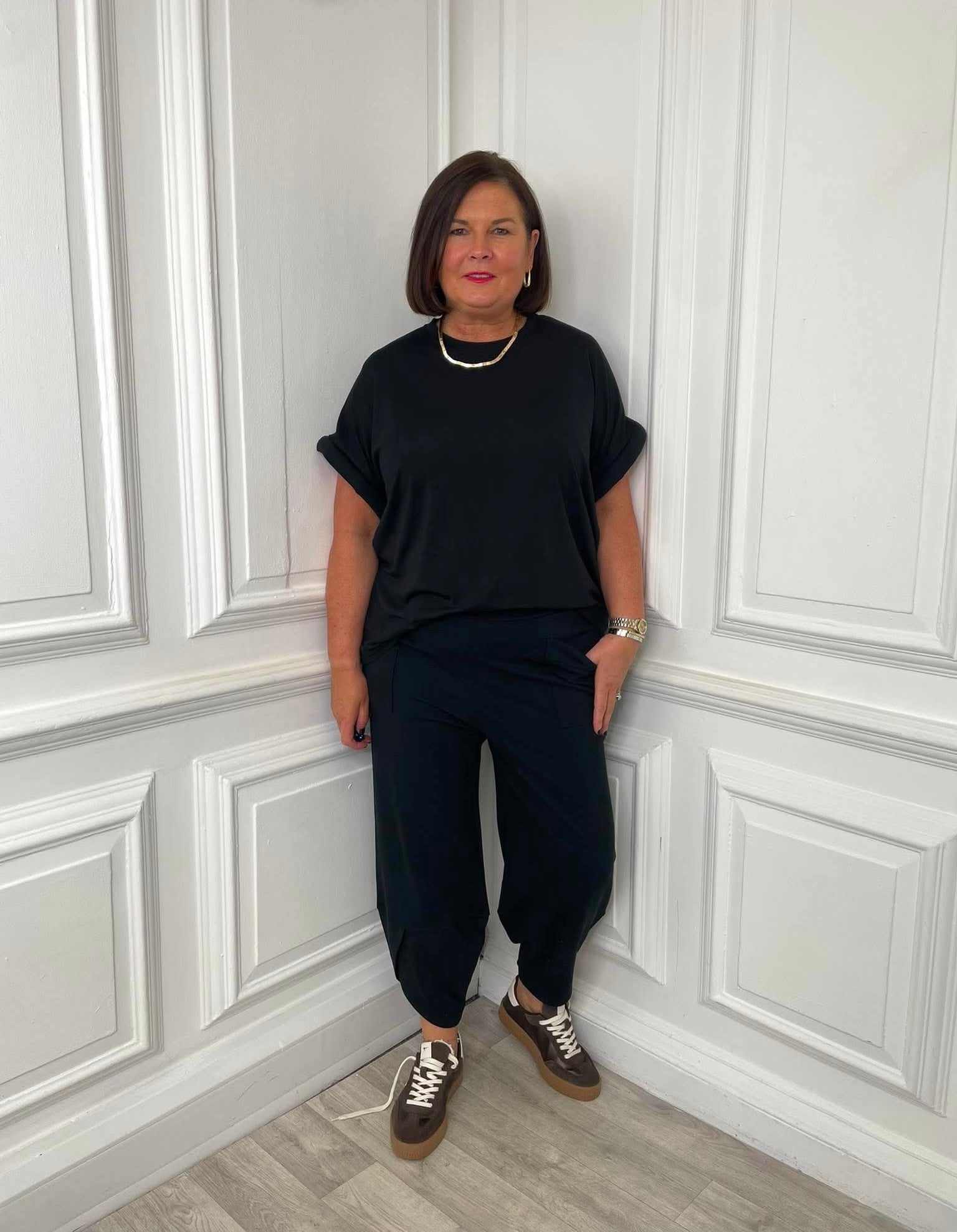 Malissa J Tulip Hem Trousers - Black