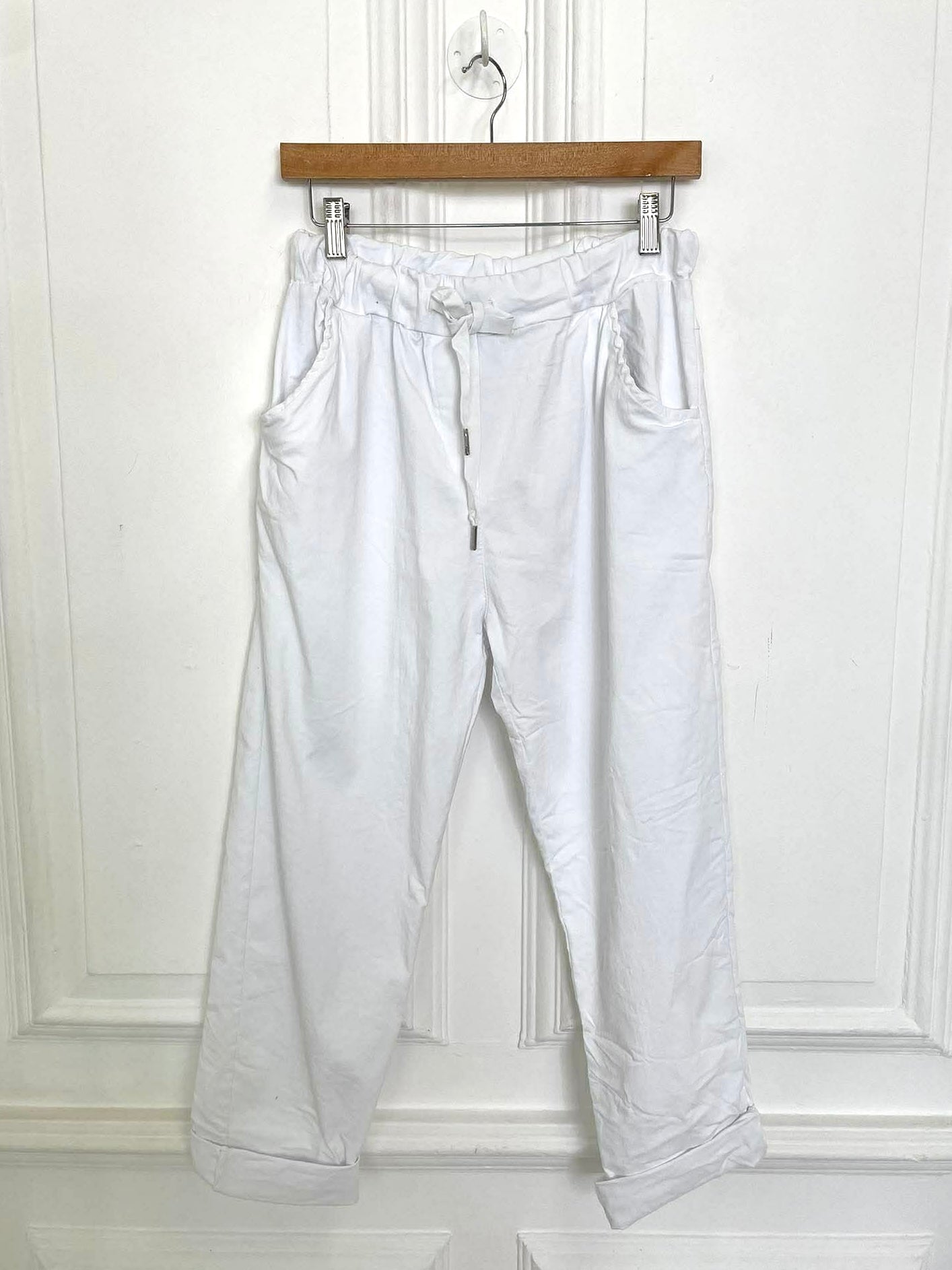 Stretchy Casual Trousers - White