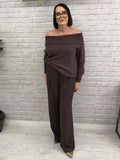 Malissa J Wide Leg Trousers - Chocolate
