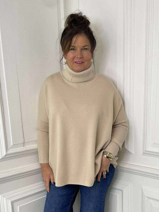 Boxy Polo Knit - Stone