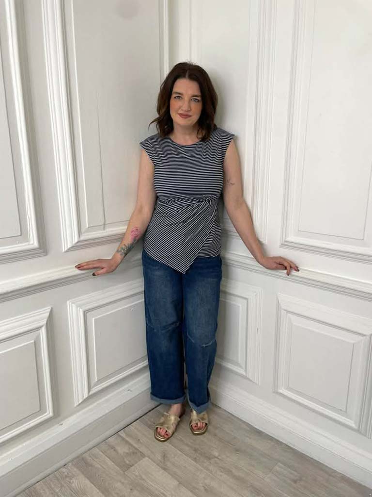 Twist Front Stripe Top