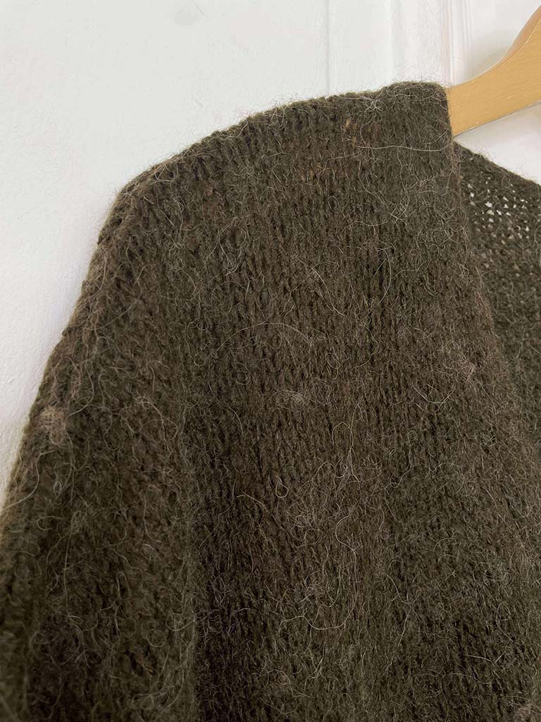 Embellished Button Tank Cardigan - Chocolate