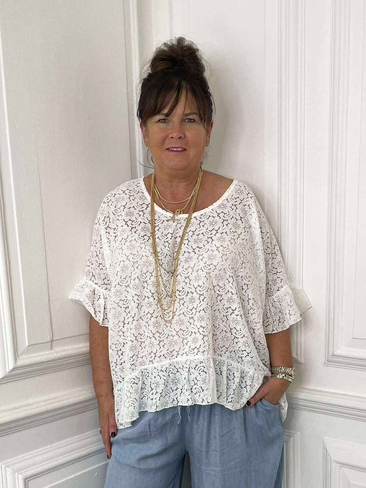 Malissa J Lace Top - White