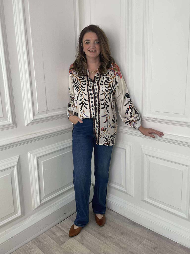 Lotus Flower Silk Mix Shirt