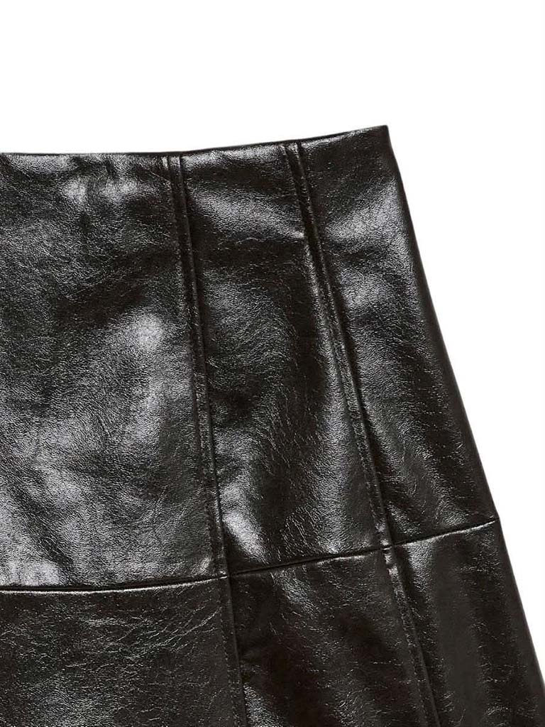 Vero Moda Faux Leather Skirt - Chocolate Torte