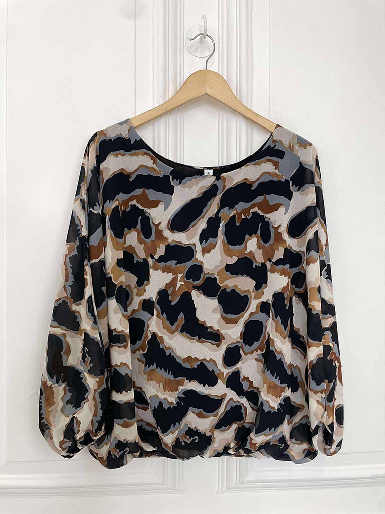 Camo Batwing Top - Grey Mix