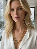 Envy Multi Layer Clasp Necklace - Gold