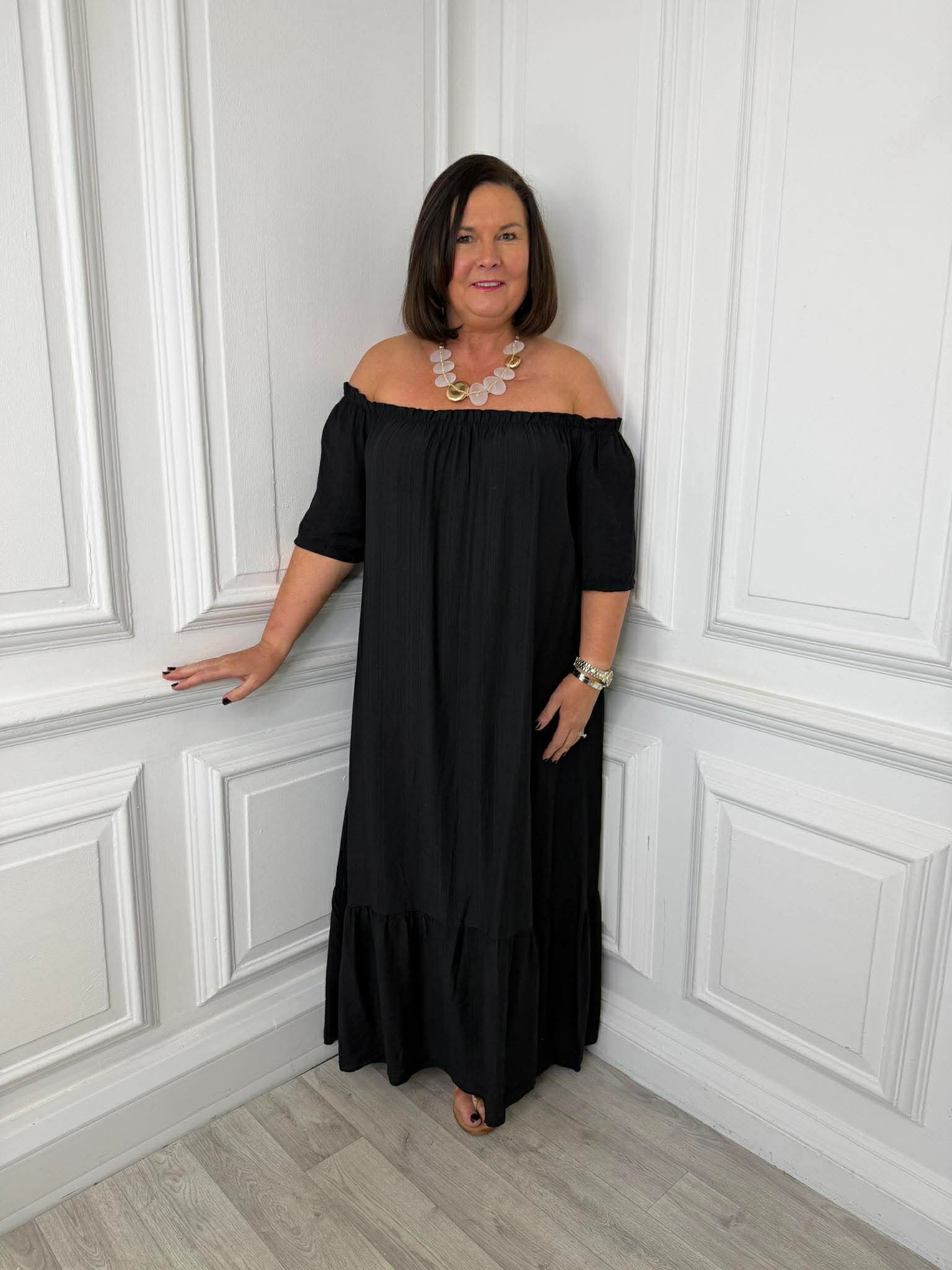 Bardot Maxi Dress - Black