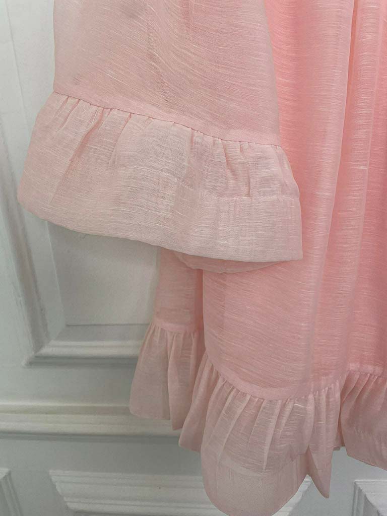 Frill Bardot Tunic - Blush