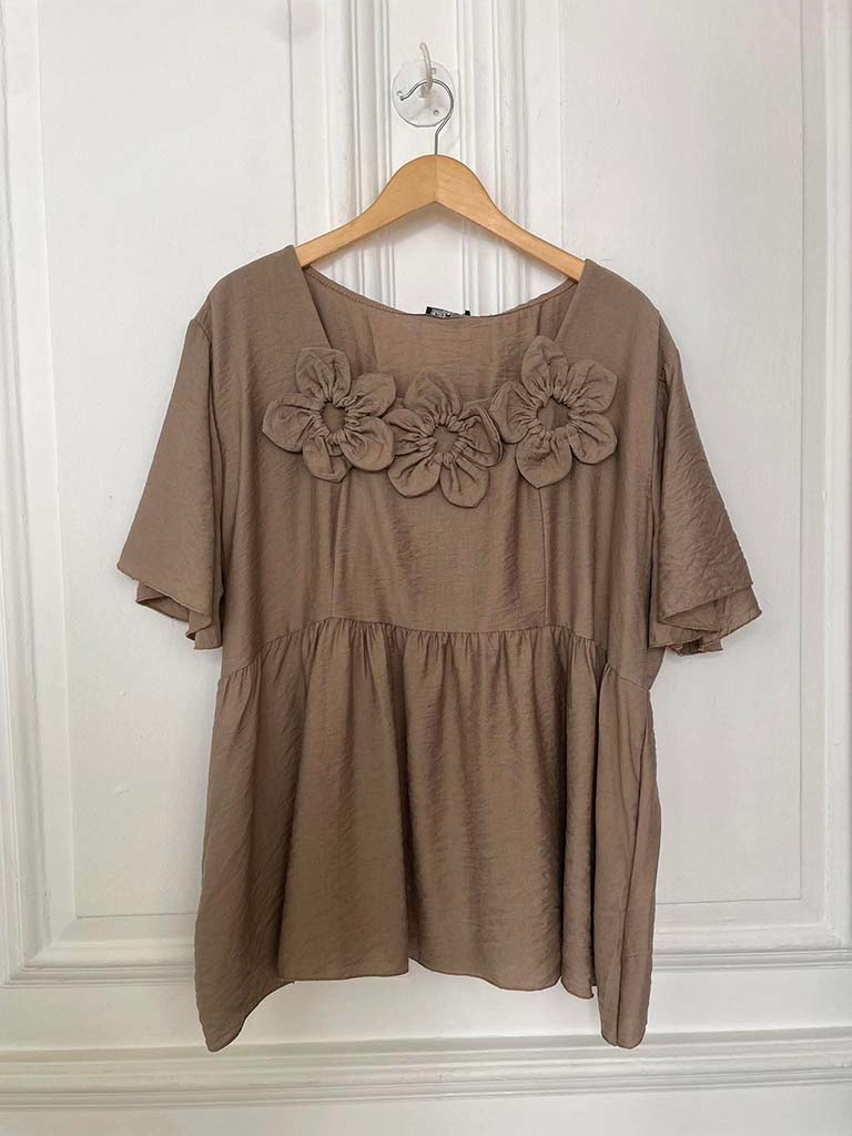 Flower Applique Co-ord - Mushroom