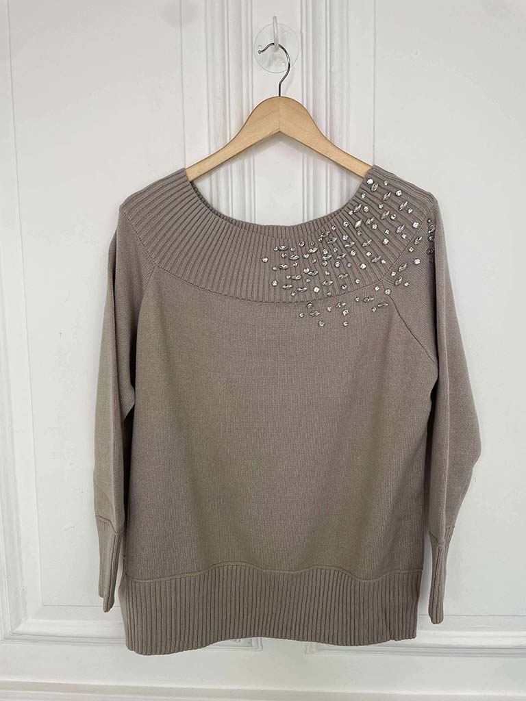 Malissa J Belle Bardot Knit - Stone