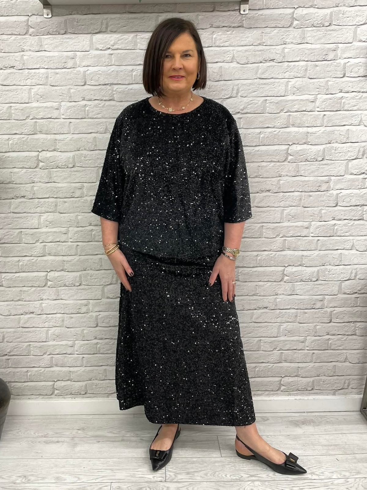 Soya Concept Jasleen Sequin Top - Black