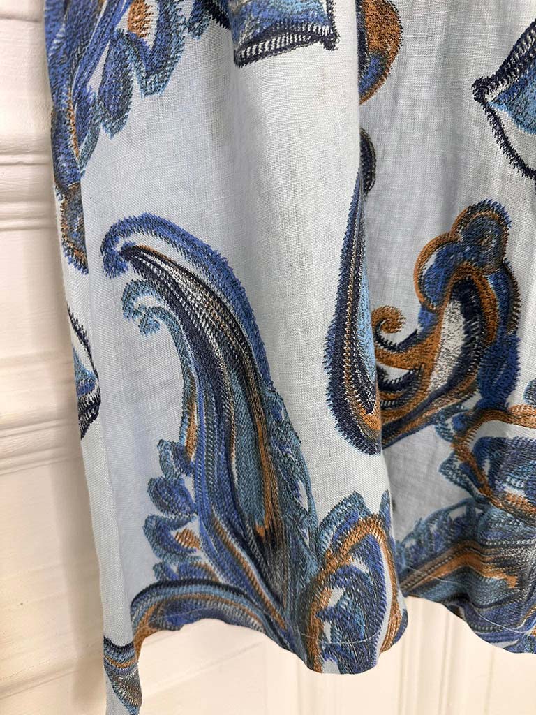 Linen Paisley Wide Leg Palazzos