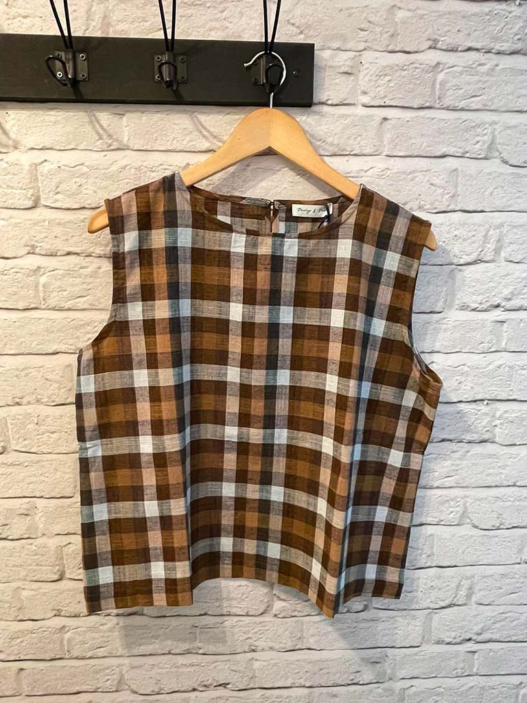 Atelier Check Tank Top - Chocolate