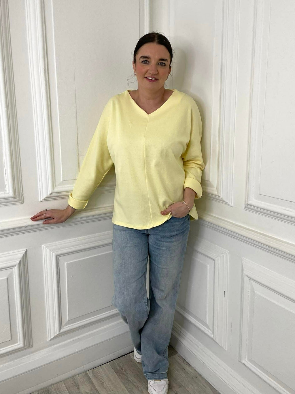 Sports Luxe Sweat Top - Lemon