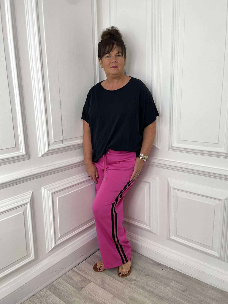 Malissa J Jersey Joggers - Hot Pink