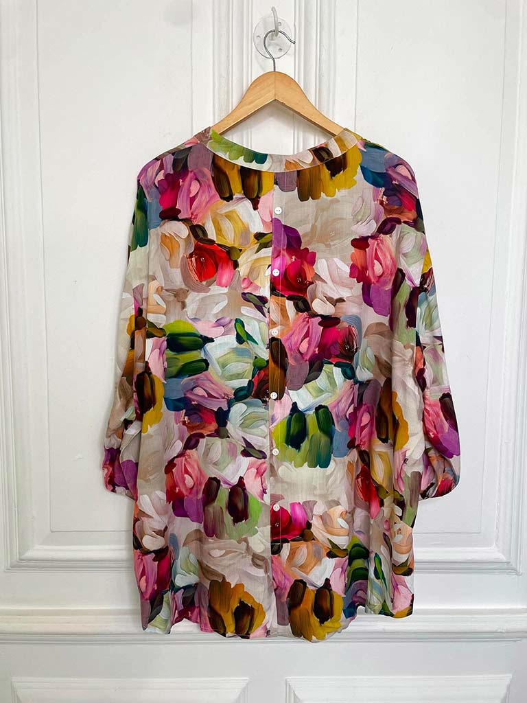 Paint Stroke Floral Blouse