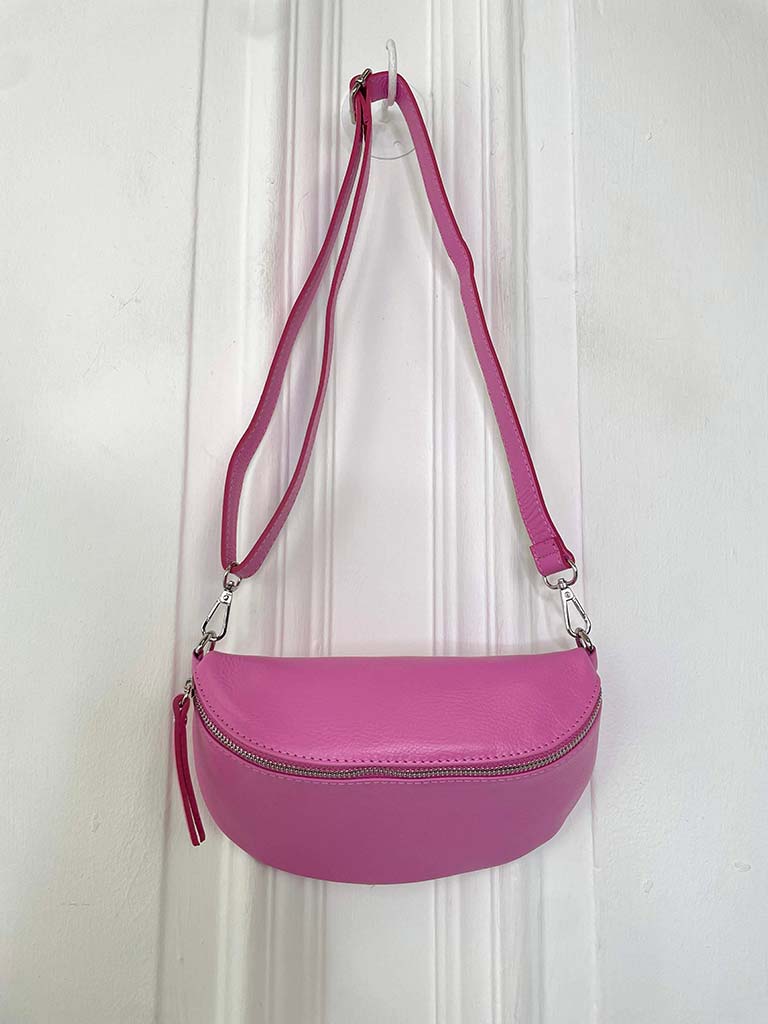 Leather Cross Body Bag - Bubblegum