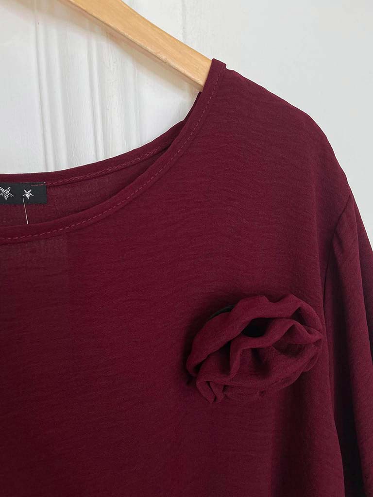 Asymmetric Flower Co-ord - Plum