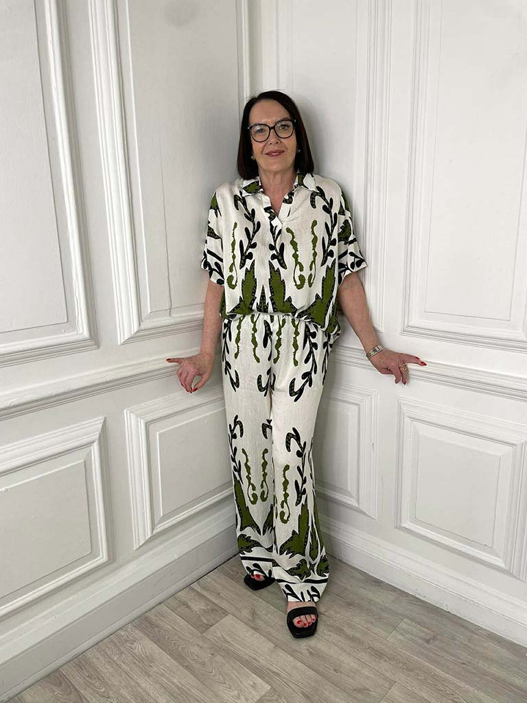 Shadow Reef Collared Top - Kiwi