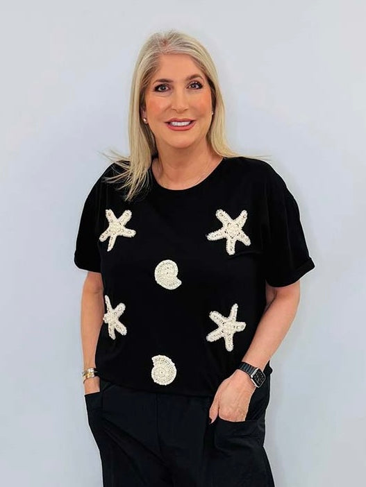 Malissa J Starfish Tee - Black