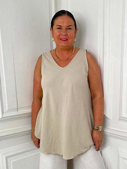 Classic V-Neck Vest - Stone