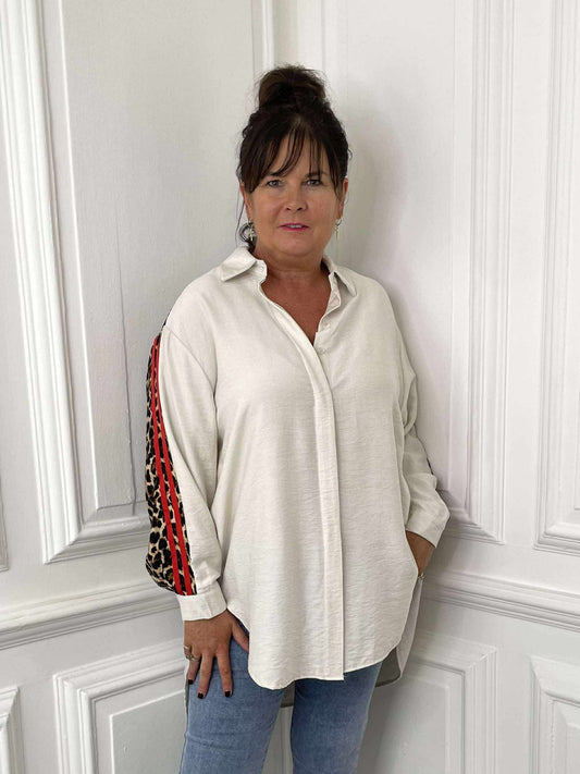Leopard Side Stripe Shirt