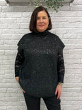 Malissa J Sequin Tank Knit - Black