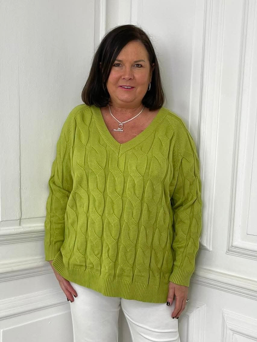 Malissa J Cable Knit - Lime