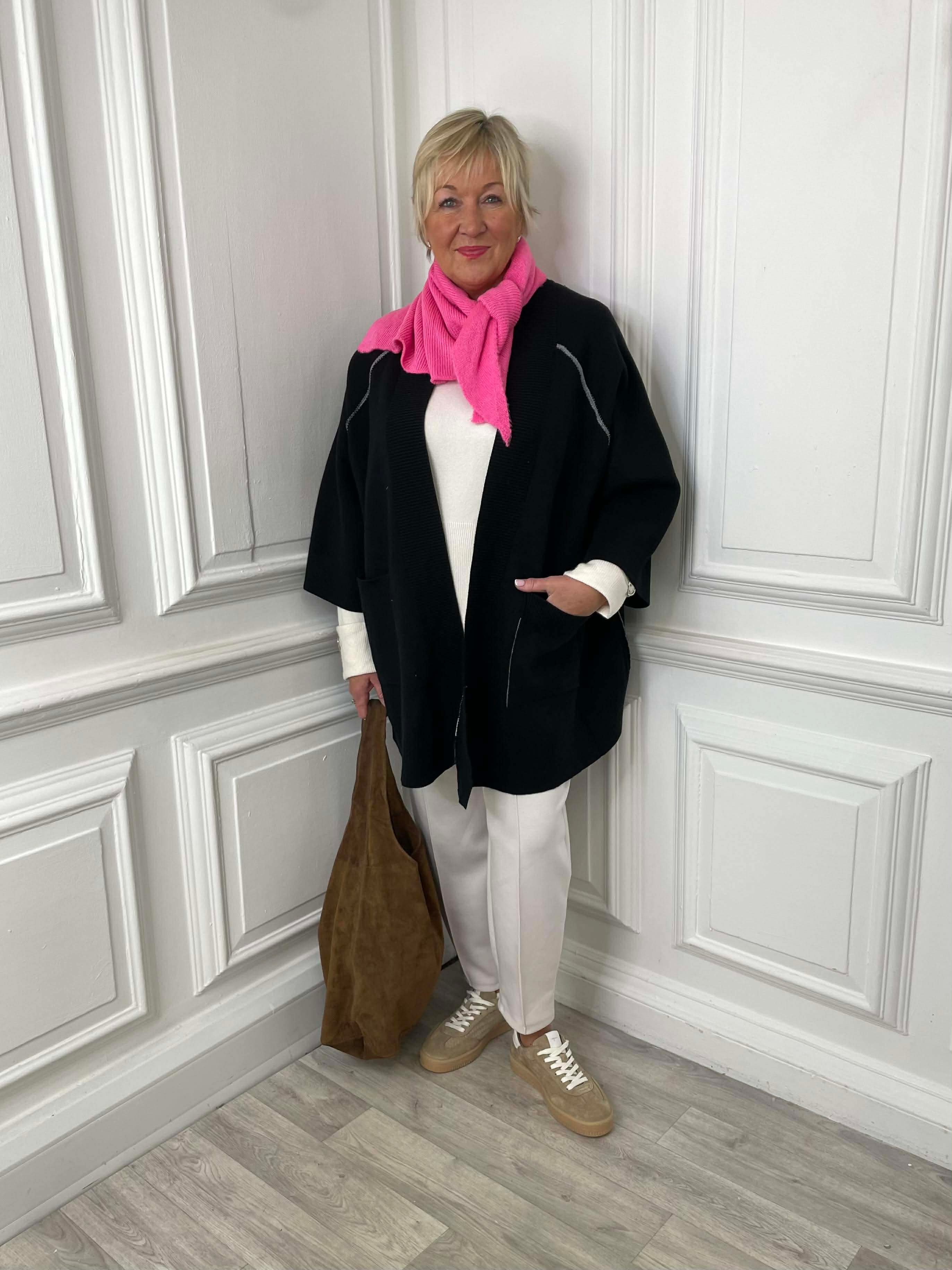 Exposed Seam Cardigan - Black