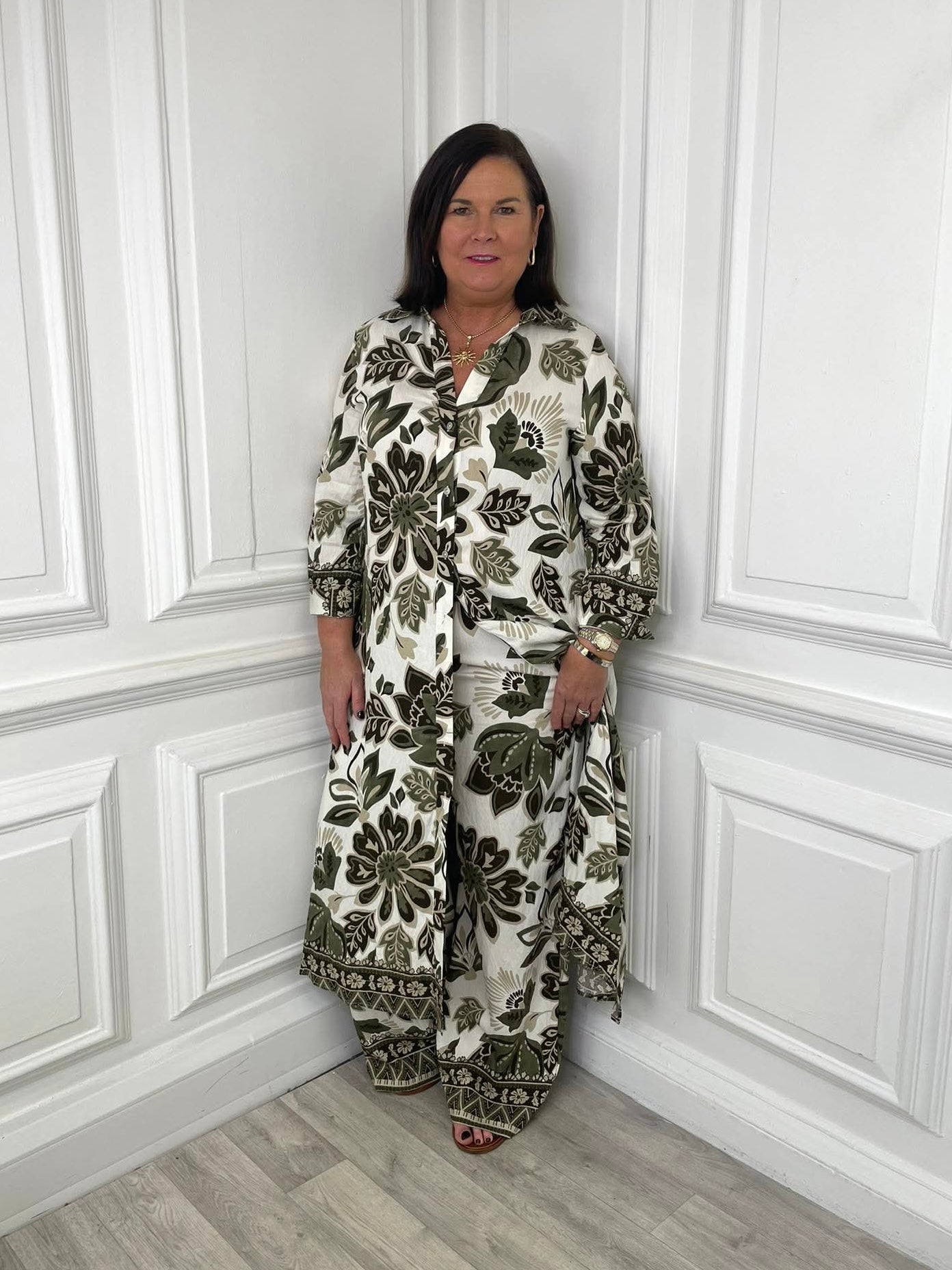 Malissa J Botanic Shirt Dress - Khaki