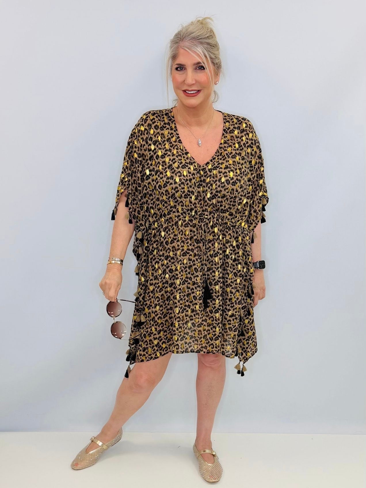 Malissa J Leopard Tassel Kaftan