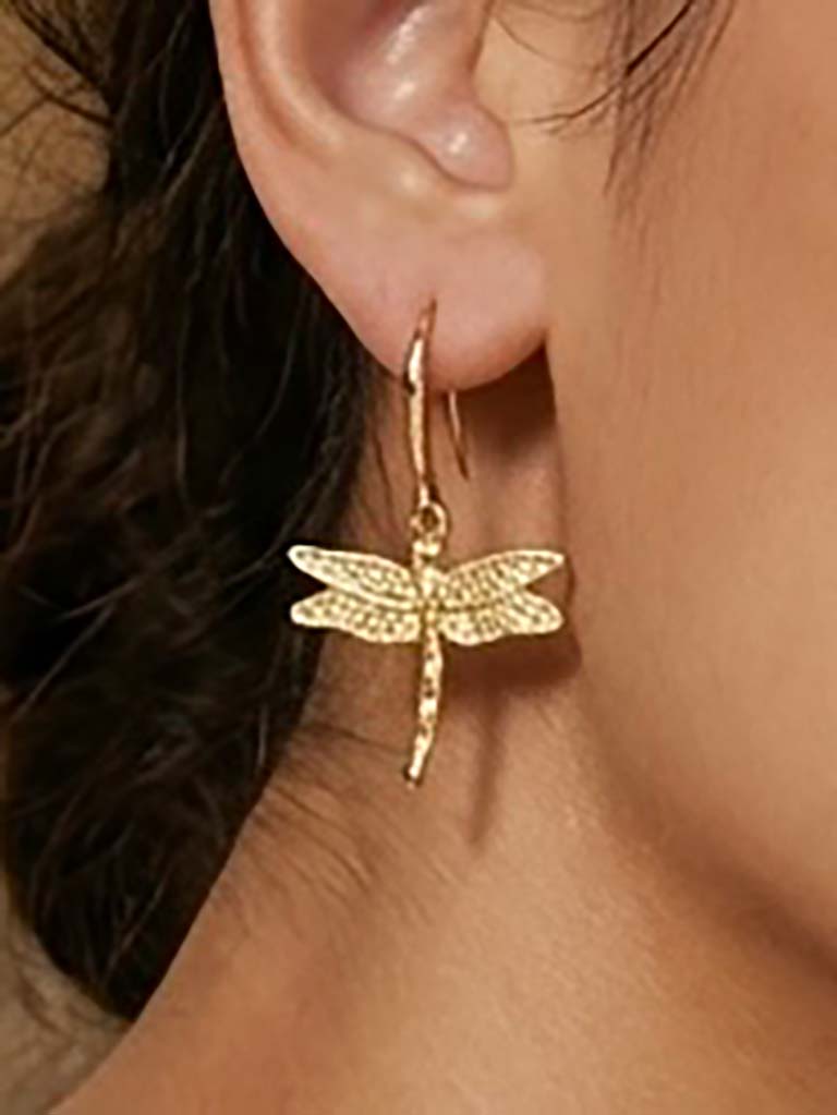 Envy Dragonfly Earrings - Gold