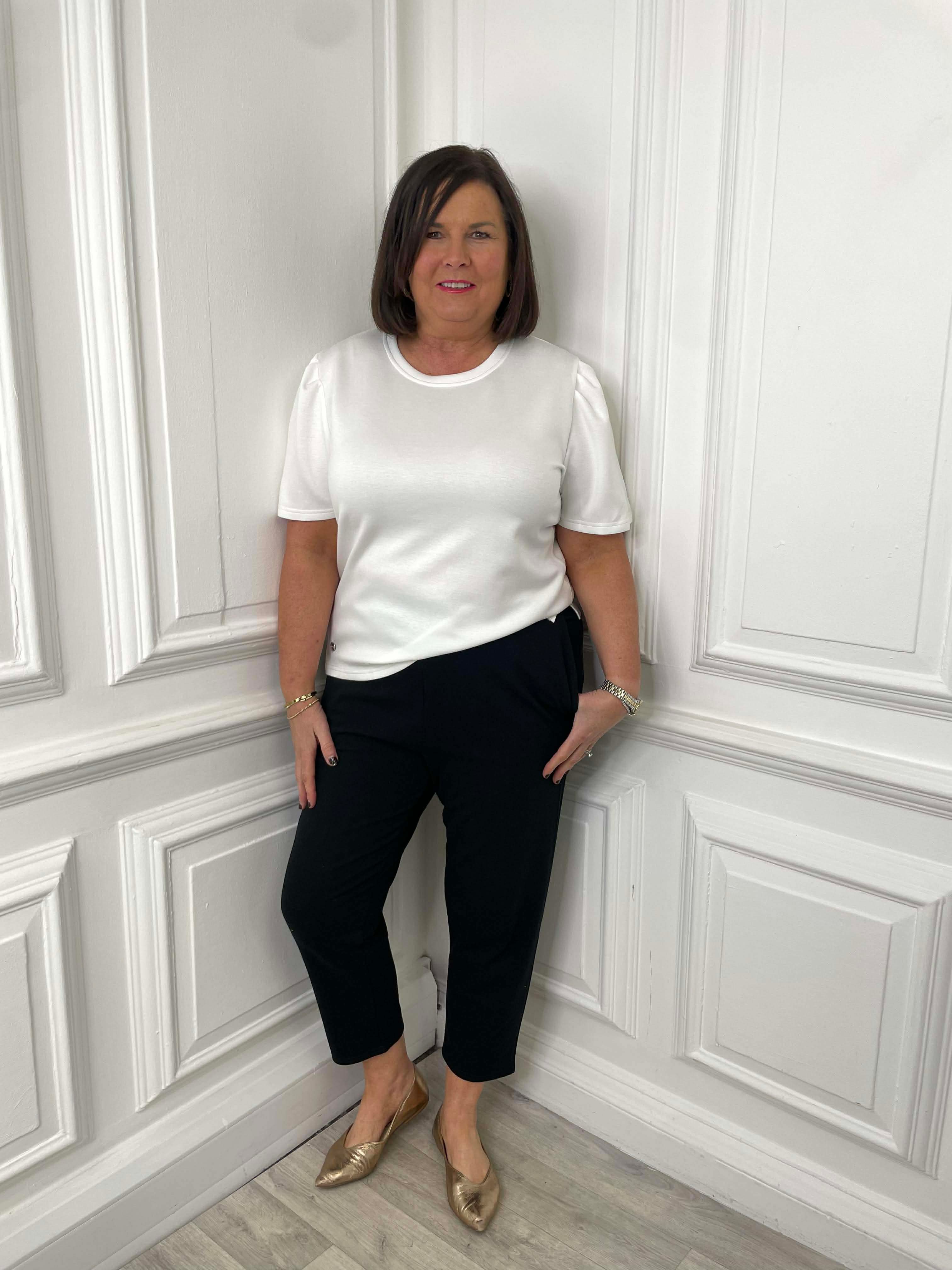 Malissa J Ponte Cigarette Trousers - Black