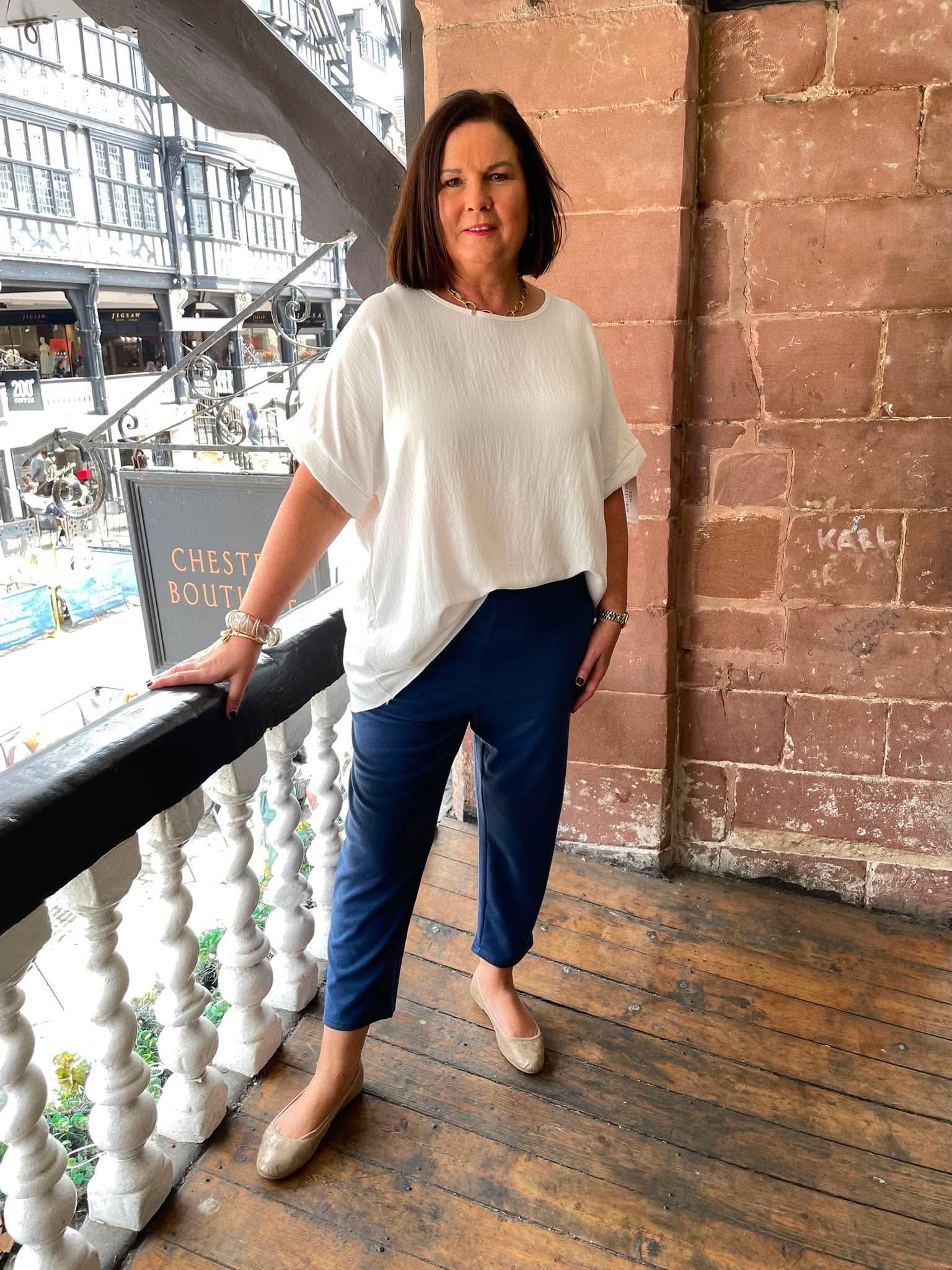 Malissa J Ponte Cigarette Trousers - Denim
